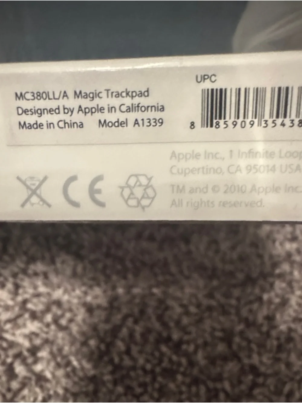Apple Magic Trackpad - Silver and White Wireless Multi-Touch Trackpad
